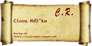 Cloos Réka névjegykártya